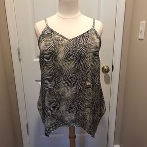 Sejour Tank Top, Olive Green, White